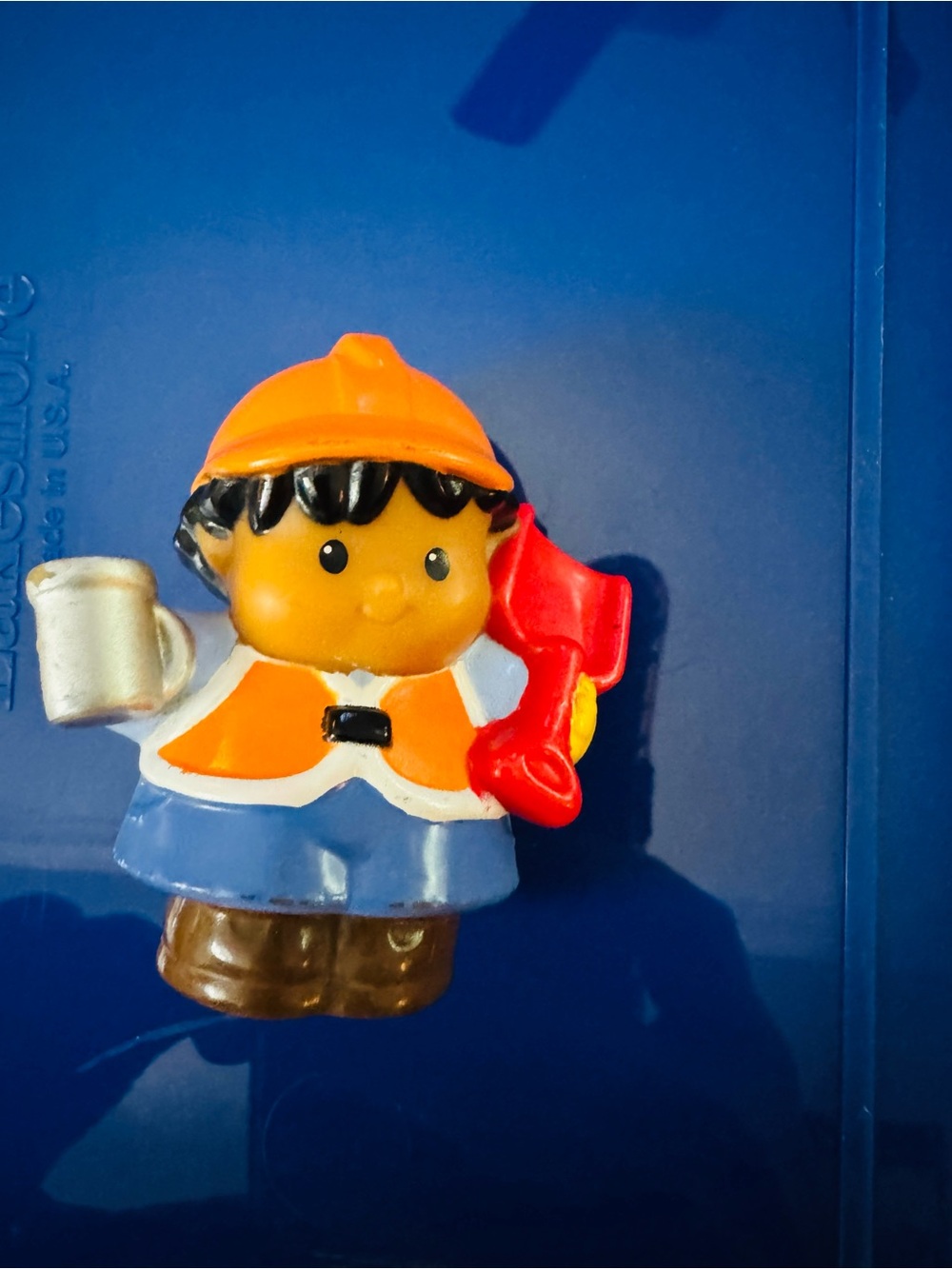 Children's Construction Worker Figure Toy - Orange, Blue & Red